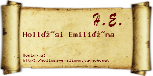 Hollósi Emiliána névjegykártya
